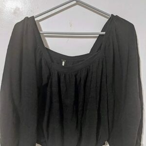 Charcoal grey crippled free people blouse